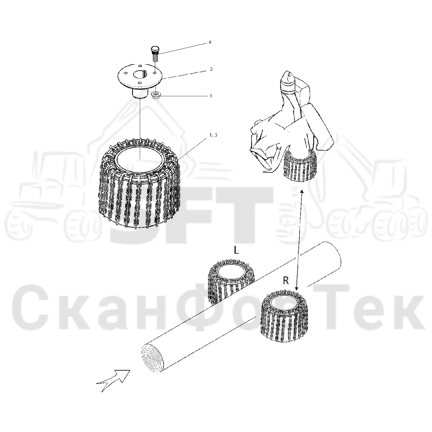 Схема: Valmet / Форвардер / Valmet 890.3 / Valmet 890.3 / Каталог запасных частей / Оборудование захвата / Захват / Valmet 901.2 Ch. -211060 / Каталог запасных частей / Лесозаготовительное оборудование / Головка лесозаготовительной машины / Valmet 945.1 / Valmet 945.1 / Каталог запасных частей / Подача / Подающие ролики, TiReco