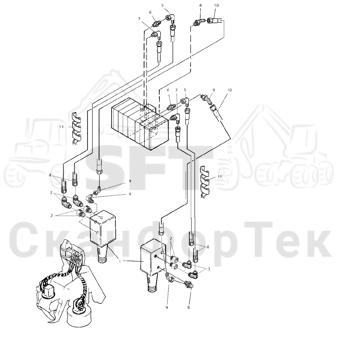 Схема: Valmet / Лесозаготовительные машины / Valmet 901.2 / Valmet 901.2 Ch. 211061- / Valmet 901.2 Ch. 211061- / Каталог запасных частей / Лесозаготовительное оборудование / Головка лесозаготовительной машины / Valmet 945.1 / Valmet 945.1 / Каталог запасных частей / Подача / Подающий ролик