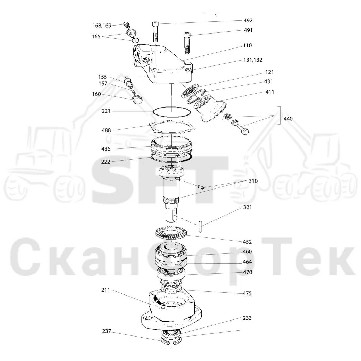 Схема: Valmet / Лесозаготовительные машины / Valmet 901.2 / Valmet 901.2 Ch. 211061- / Valmet 901.2 Ch. 211061- / Каталог запасных частей / Лесозаготовительное оборудование / Головка лесозаготовительной машины / Valmet 945.1 / Valmet 945.1 / Каталог запасных частей / Резка / Запасные части гидравлического мотора