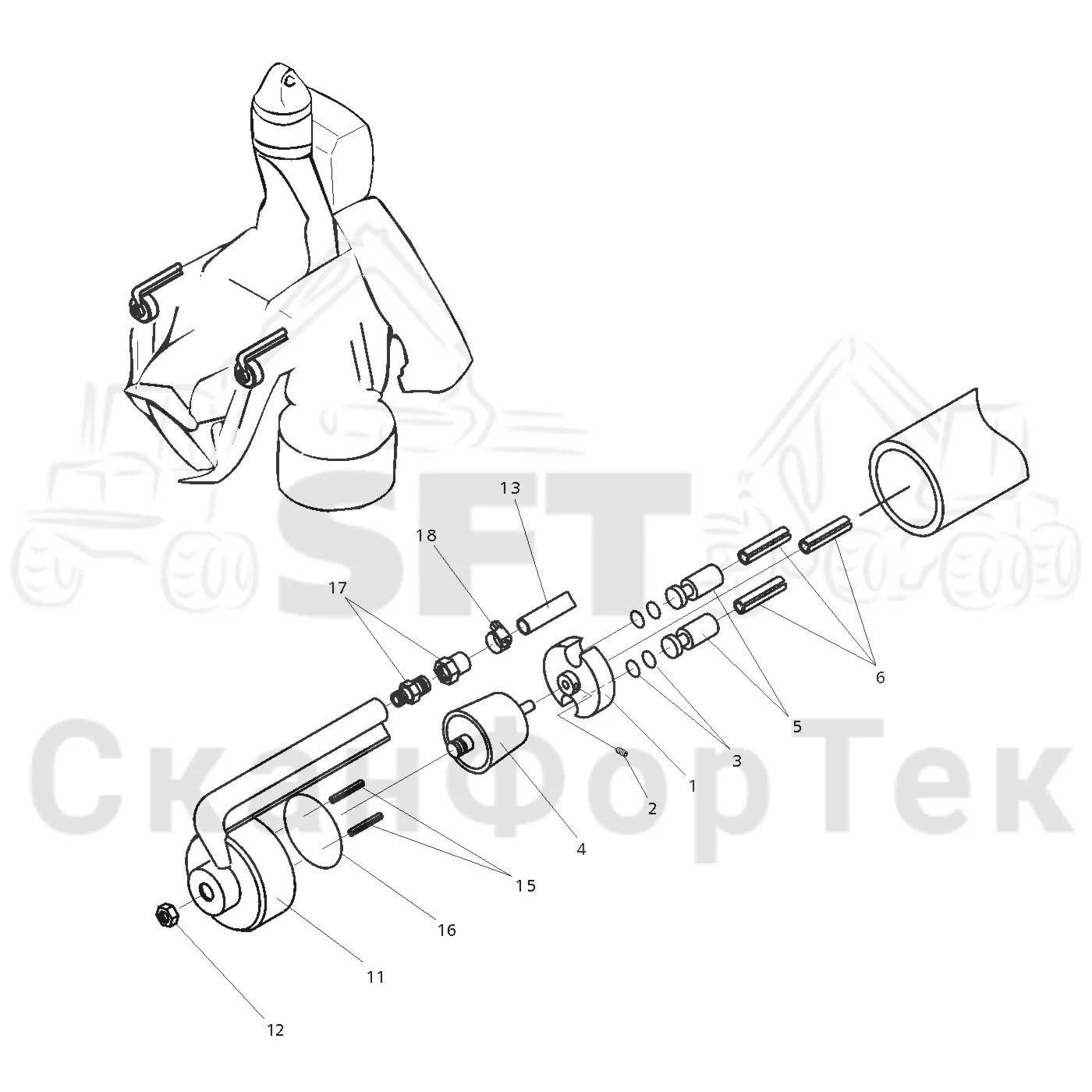 Схема: Valmet / Головки лесозаготовительной машины / Valmet 945 S2 / Valmet 945 S2 / Каталог запасных частей / Valmet 945 S2 / Измерение / Измерение диаметра