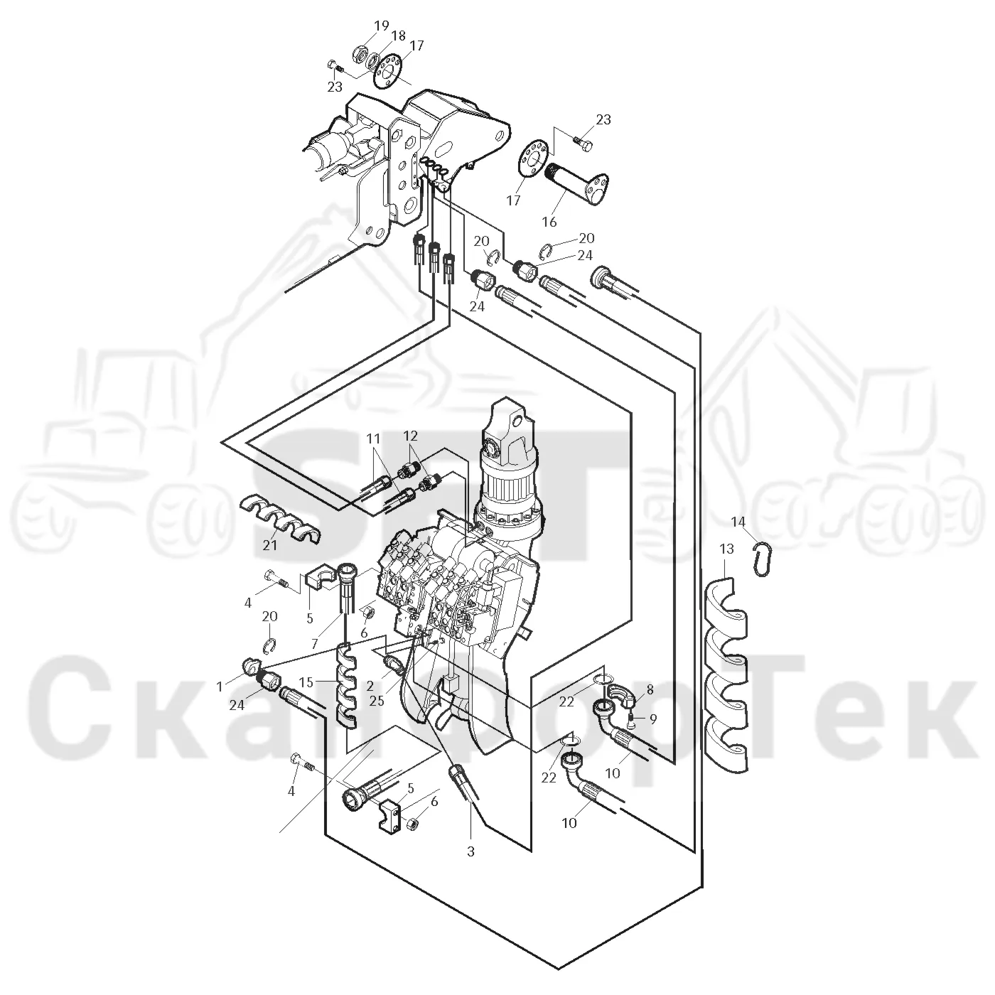 Схема: Valmet / Головки лесозаготовительной машины / Valmet 945 S2 / Valmet 945 S2 / Каталог запасных частей / Valmet 945 S2 / Поворотные устройства и звенья / Aieiaea iiauaiiiai e?aia 1450