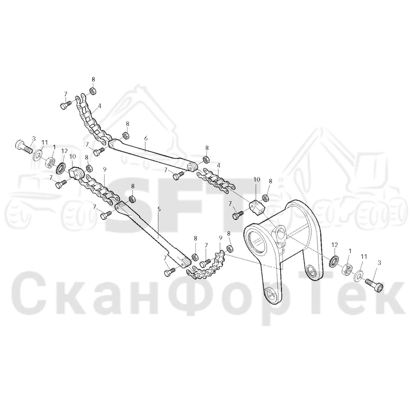 Схема: Valmet / Форвардер / Valmet 890.3 / Valmet 890.3 / Каталог запасных частей / Оборудование захвата / Захват / Valmet 901.2 Ch. -211060 / Каталог запасных частей / Лесозаготовительное оборудование / Головка лесозаготовительной машины / Valmet 945.1 / Valmet 945.1 / Каталог запасных частей / Подача / Parallel chains