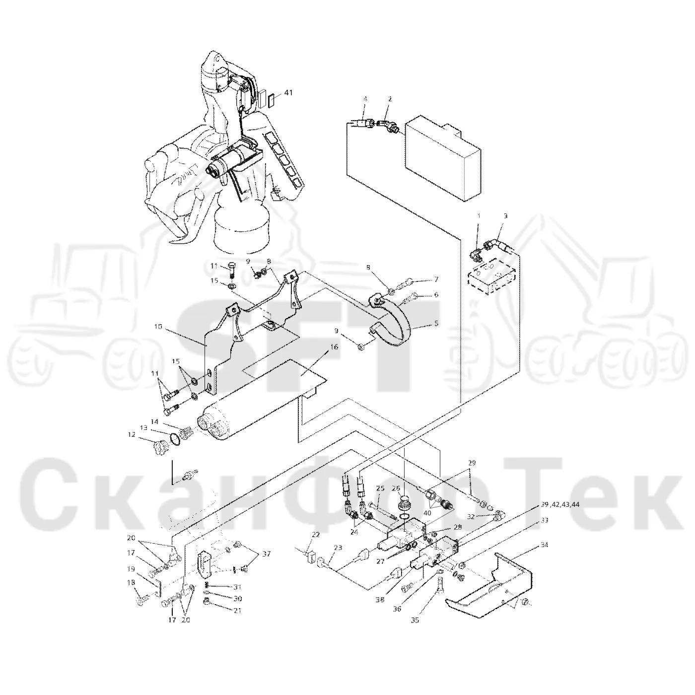 Схема: Valmet / Лесозаготовительные машины / Valmet 901.2 / Valmet 901.2 Ch. 211061- / Valmet 901.2 Ch. 211061- / Каталог запасных частей / Лесозаготовительное оборудование / Головка лесозаготовительной машины / Valmet 945.1 / Valmet 945.1 / Каталог запасных частей / Резка / Цветовая маркировка