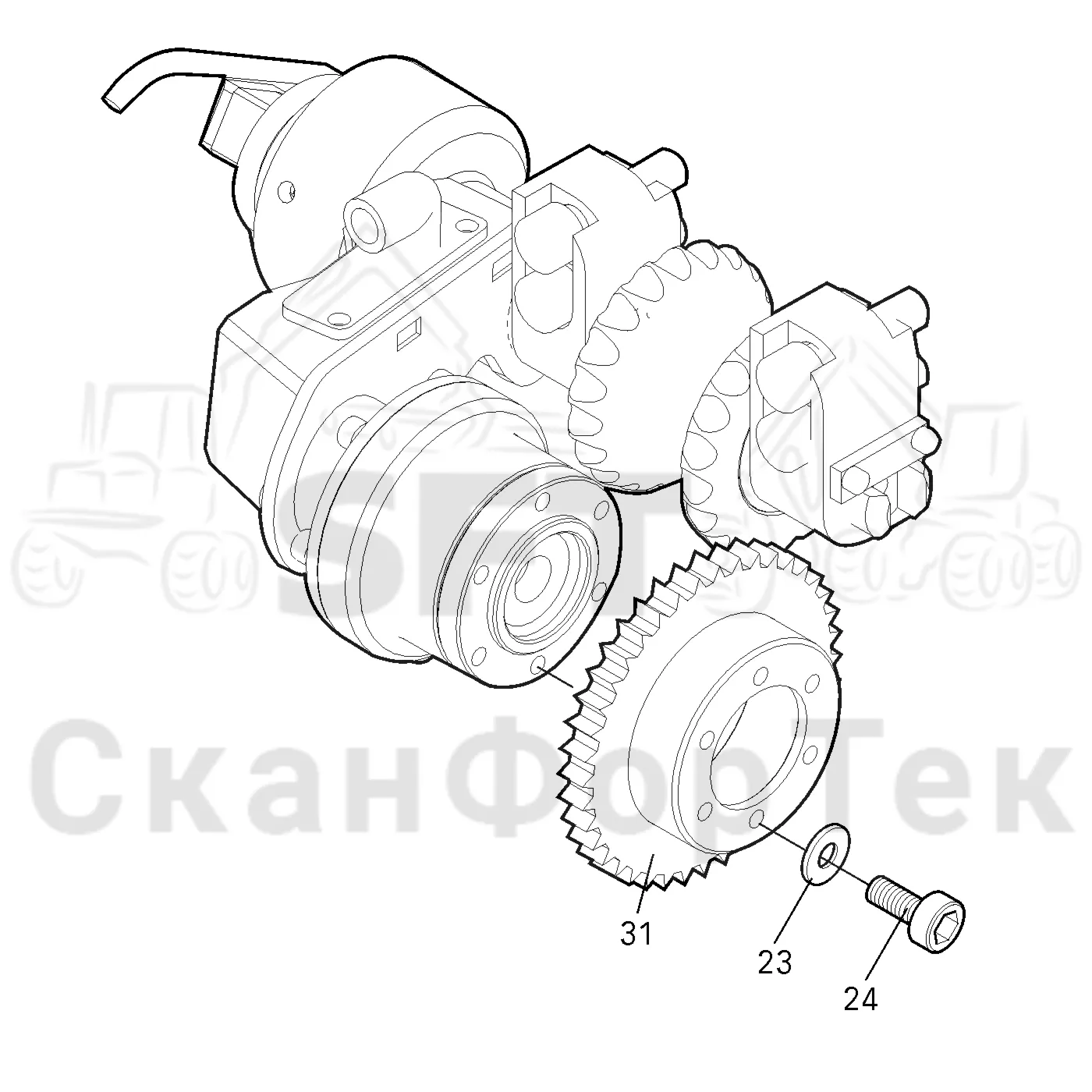 Схема: Valmet / Форвардер / Valmet 840.1 / Valmet 840.1 / Каталог запасных частей / Оборудование захвата / Захват / Valmet 901.2 Ch. -211060 / Каталог запасных частей / Лесозаготовительное оборудование / Головка лесозаготовительной машины / Valmet 945.1 / Valmet 945.1 / Каталог запасных частей / Измерение / Мерный ролик, широкий