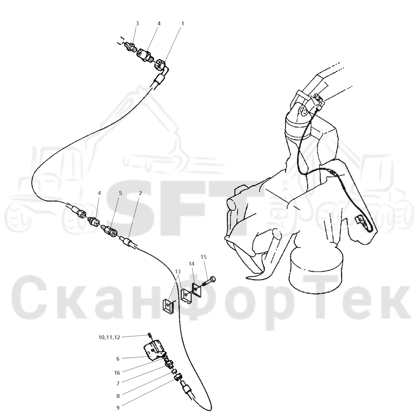 Схема: Valmet / Лесозаготовительные машины / Valmet 911.3 / Valmet 911.3 Ch - 311370 / Valmet 911.3 Ch - 311370 / Каталог запасных частей / Лесозаготовительное оборудование / Головка лесозаготовительной машины / Valmet 945.1 / Valmet 945.1 / Каталог запасных частей / Поворотные устройства и звенья / Stump treatment eq. 998/1400