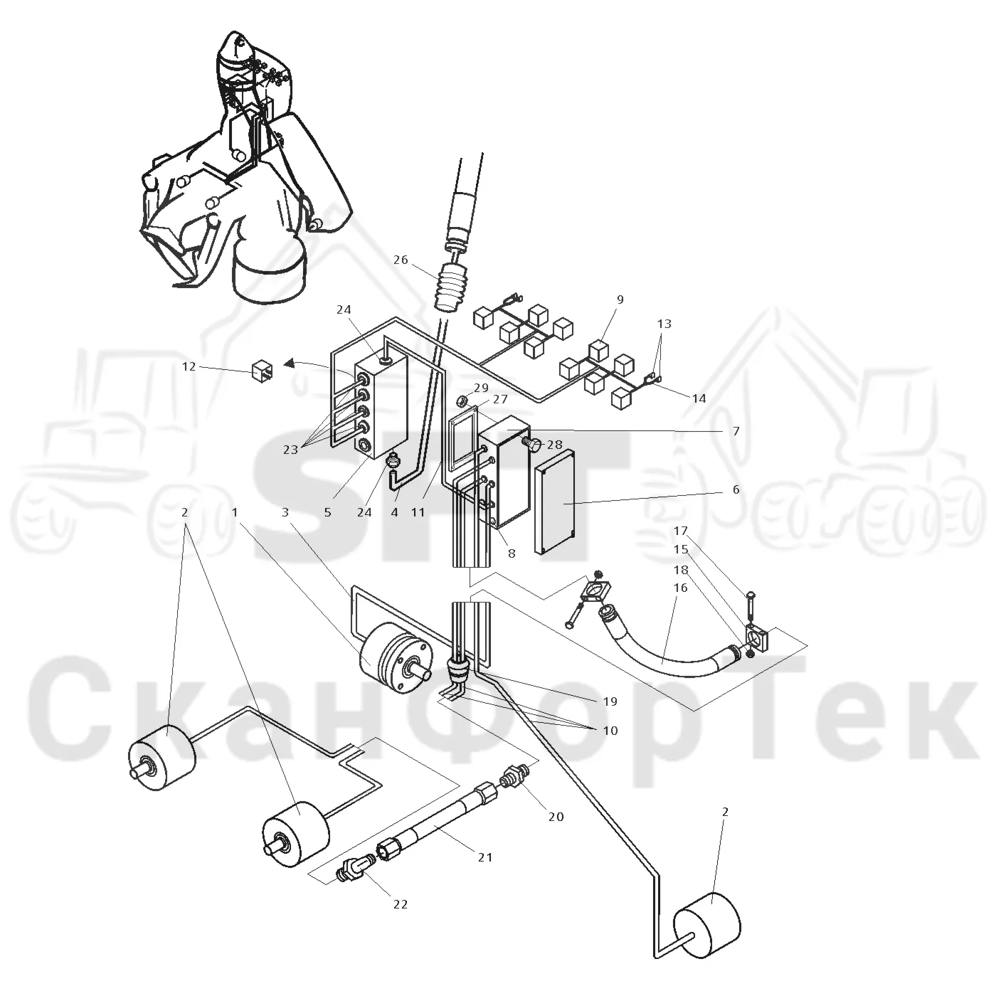 Схема: Valmet / Лесозаготовительные машины / Valmet 921 / Valmet 921 Ch 13271- / Valmet 921 Ch 13271- / Каталог запасных частей / Лесозаготовительное оборудование / Головка лесозаготовительной машины / Valmet 960 / Каталог запасных частей / Valmet 960 / шасси / Электрическая система 1450/1600