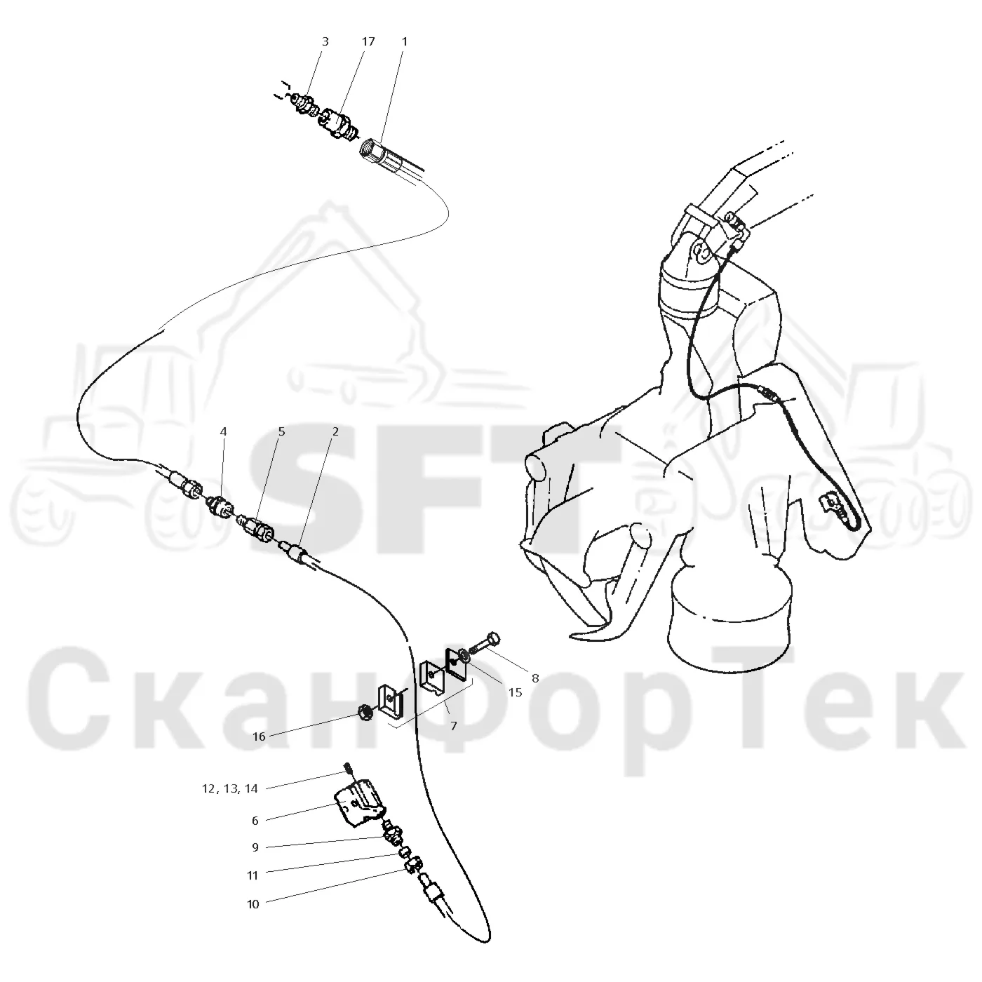 Схема: Valmet / Лесозаготовительные машины / Valmet 911.1 / Valmet 911.1 Ch -113010 / Valmet 911.1 Ch. -113010 / Каталог запасных частей / Лесозаготовительное оборудование / Головка лесозаготовительной машины / Valmet 965 S2 / Valmet 965 / Каталог запасных частей / Поворотные устройства и звенья / Оборудование для корчевки пней CRH