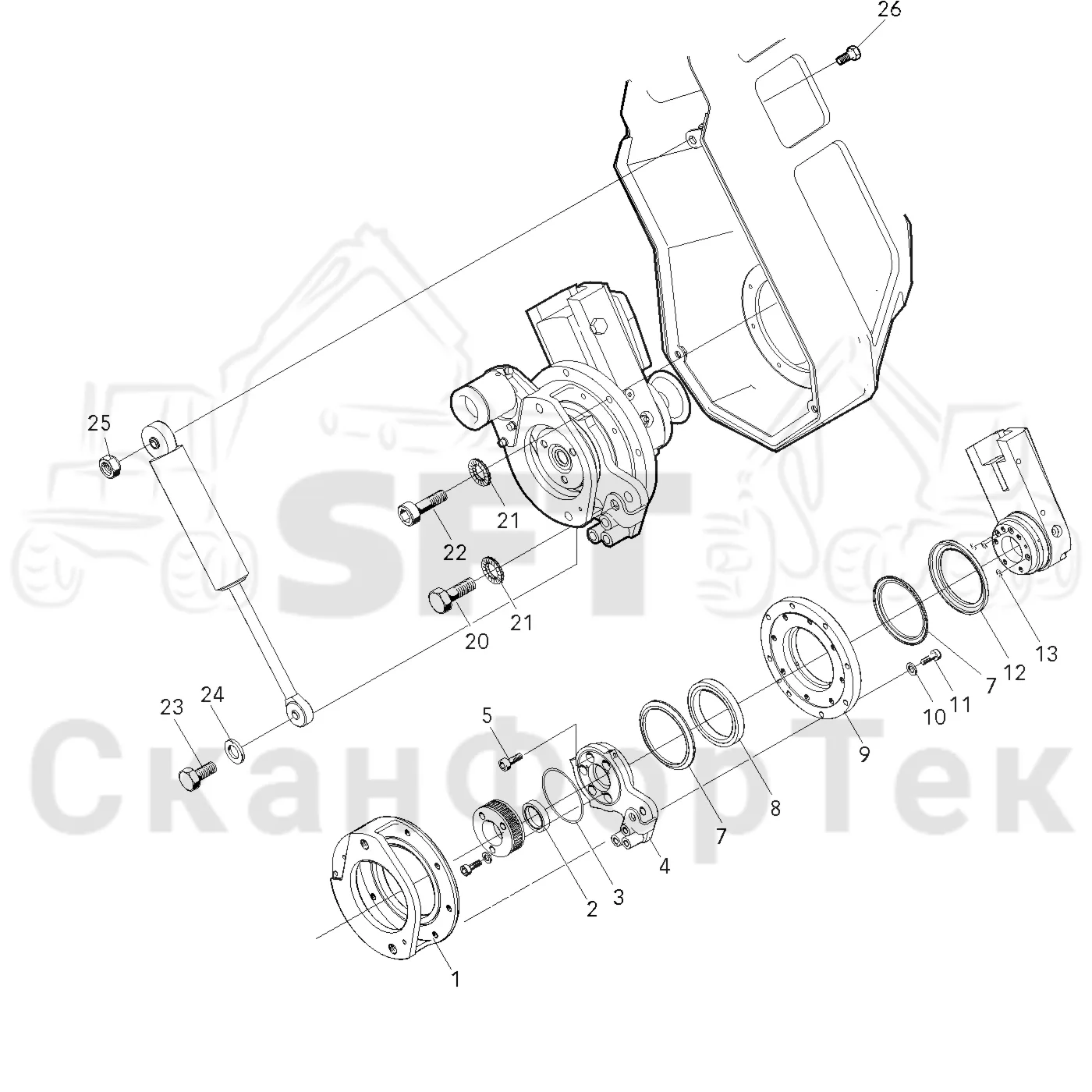 Схема: Valmet / Головки лесозаготовительной машины / Valmet 965 BR / Valmet 965 BR / Каталог запасных частей / Valmet 965 BR / Резка / Устройство пиления на опоре