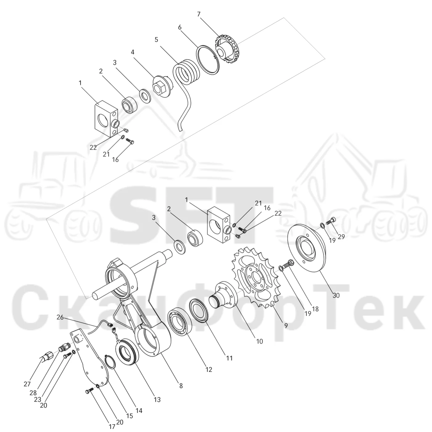 Схема: Valmet / Головки лесозаготовительной машины / Valmet 965 BR / Valmet 965 BR / Каталог запасных частей / Valmet 965 BR / Измерение / Мерный ролик