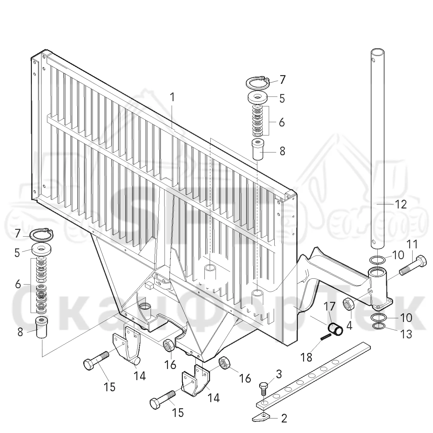 Схема: Valmet / Форвардер / Valmet 840.2 / Valmet 840.2  Ch. -211120 / Valmet 840.2  Ch. -211120 / Каталог запасных частей / Оборудование захвата / Захват / Valmet 801c Ch -11730 / Каталог запасных частей / шасси / Зона погрузки / Gate movable