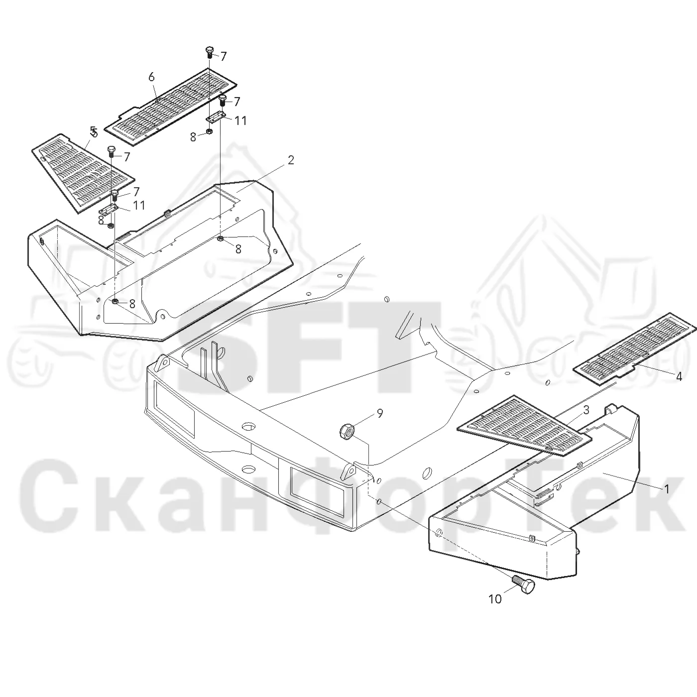 Схема: Valmet / Лесозаготовительные машины / Valmet 801 c / Valmet 801c Ch -11730 / Valmet 801c Ch -11730 / Каталог запасных частей / шасси / Инструмент. Корчевка пней / Инструмент. Корчевка пней