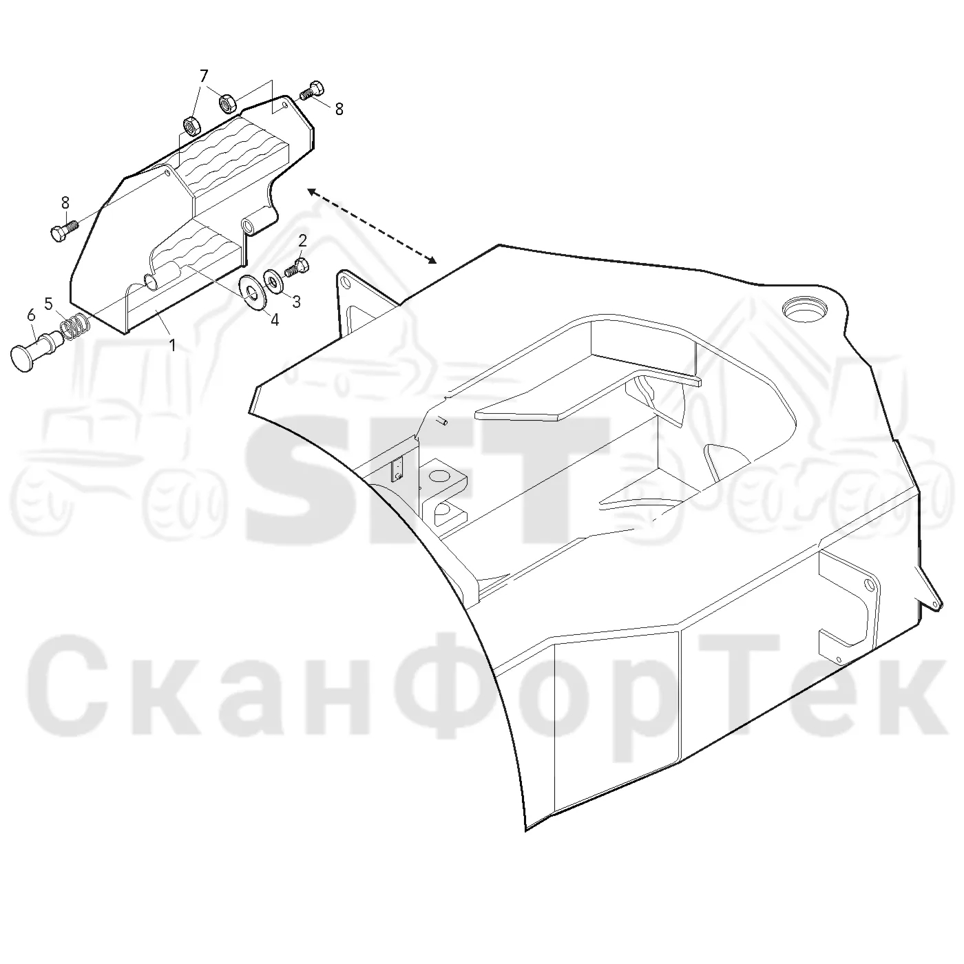 Схема: Valmet / Лесозаготовительные машины / Valmet 801 c / Valmet 801c Ch -11730 / Valmet 801c Ch -11730 / Каталог запасных частей / шасси / Ступени / Step right side