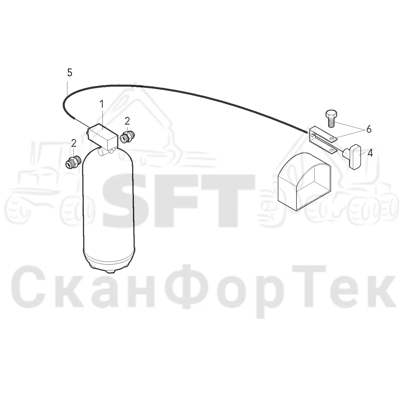Схема: Valmet / Форвардер / Valmet 840.1 / Valmet 840.1 / Каталог запасных частей / Оборудование захвата / Захват / Valmet 801c Ch -11730 / Каталог запасных частей / шасси / Пожаротушение / Пожаротушение, контейнер