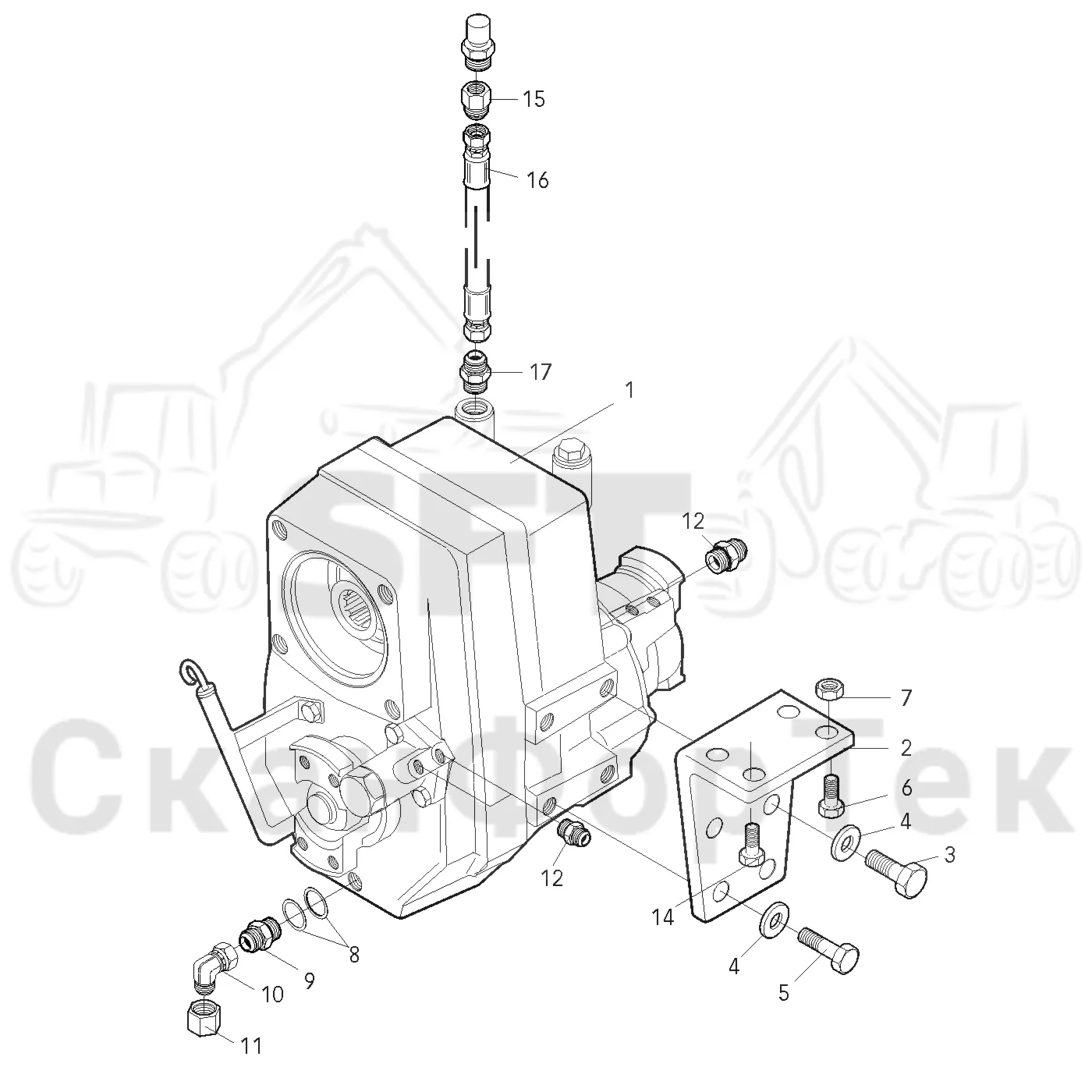 Схема: Valmet / Лесозаготовительные машины / Valmet 801 c / Valmet 801c Ch -11730 / Valmet 801c Ch -11730 / Каталог запасных частей / Коробка передач / Редуктор / Редуктор