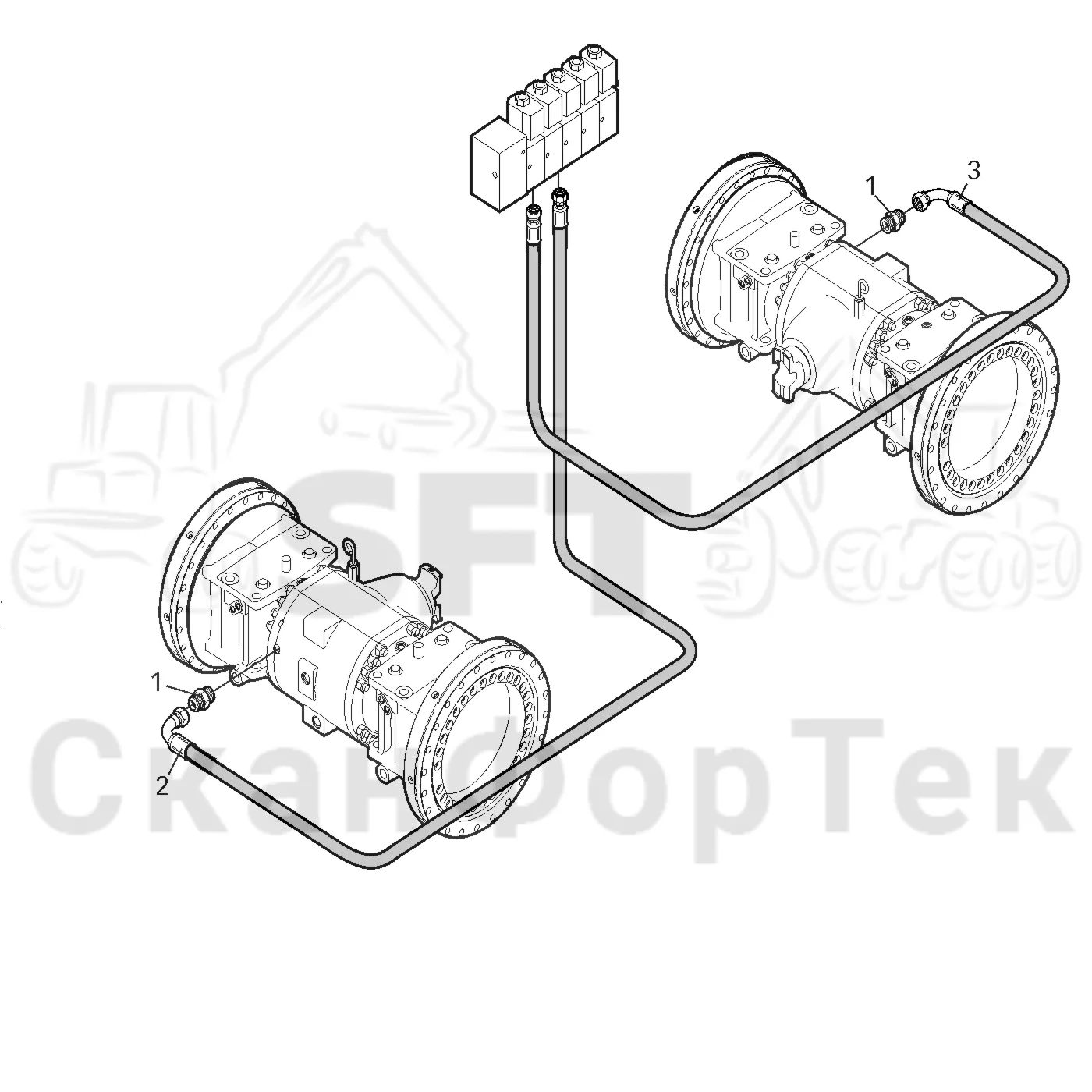 Схема: Valmet / Форвардер / Valmet 840.1 / Valmet 840.1 / Каталог запасных частей / Оборудование захвата / Захват / Valmet 801c Ch -11730 / Каталог запасных частей / Коробка передач / Блокировка дифференциала / Блокировка дифференциала
