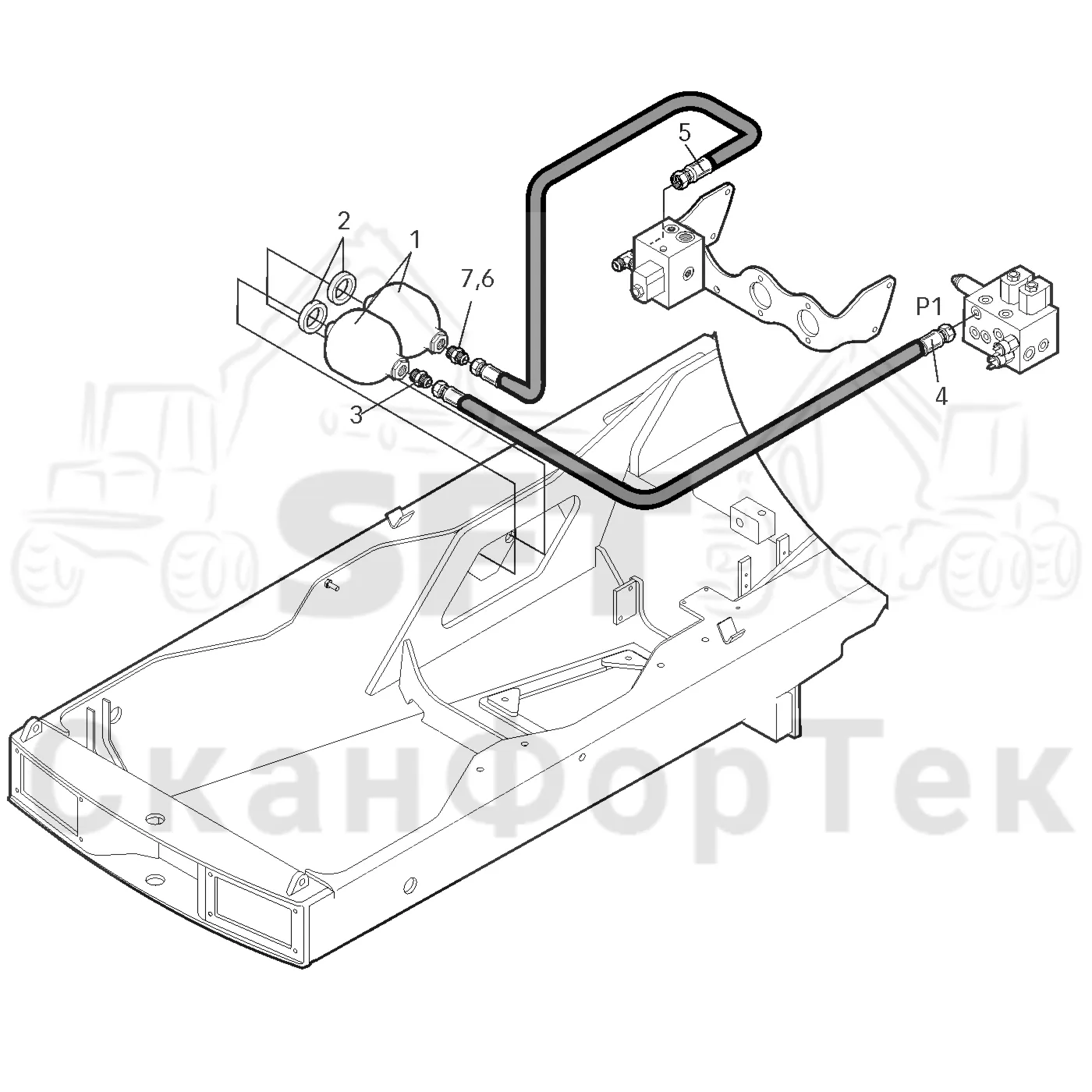Схема: Valmet / Форвардер / Valmet 840.2 / Valmet 840.2 Ch. -211120 / Valmet 840.2 Ch. -211120 / Каталог запасных частей / Оборудование захвата / Захват / Valmet 801c Ch -11730 / Каталог запасных частей / Тормоза / Тормозная система / Аккумуляторные батареи