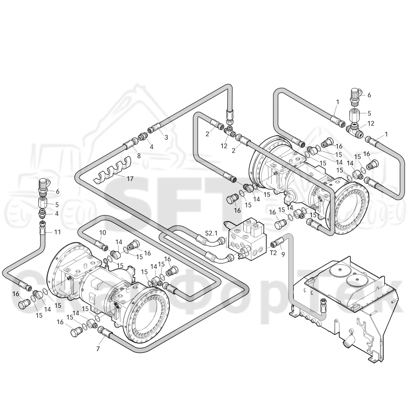 Схема: Valmet / Форвардер / Valmet 840.2 / Valmet 840.2  Ch. -211120 / Valmet 840.2  Ch. -211120 / Каталог запасных частей / Оборудование захвата / Захват / Valmet 801c Ch -11730 / Каталог запасных частей / Тормоза / Тормозная система / Oi?iiciay nenoaia