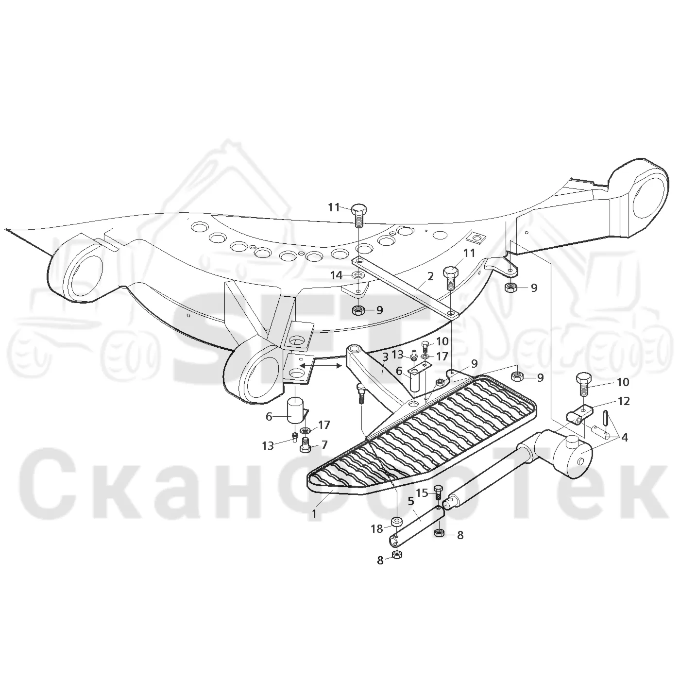 Схема: Valmet / Лесозаготовительные машины / Valmet 801 c / Valmet 801c Ch -11730 / Valmet 801c Ch -11730 / Каталог запасных частей / Кабина / Кабина / Платформа