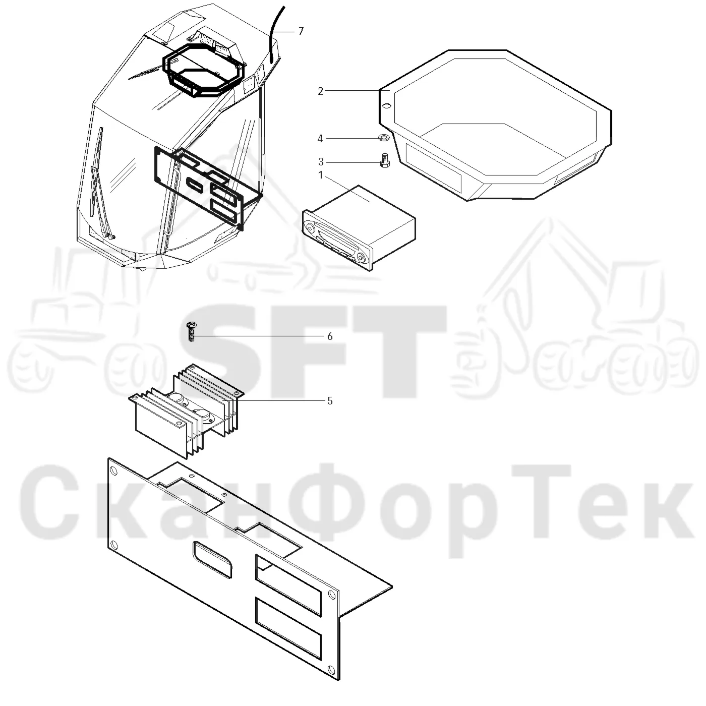 Схема: Valmet / Лесозаготовительные машины / Valmet 801 c / Valmet 801c Ch 11800- / Valmet 801c Ch 11800- / Каталог запасных частей / Кабина / Салон / Радиоприемник