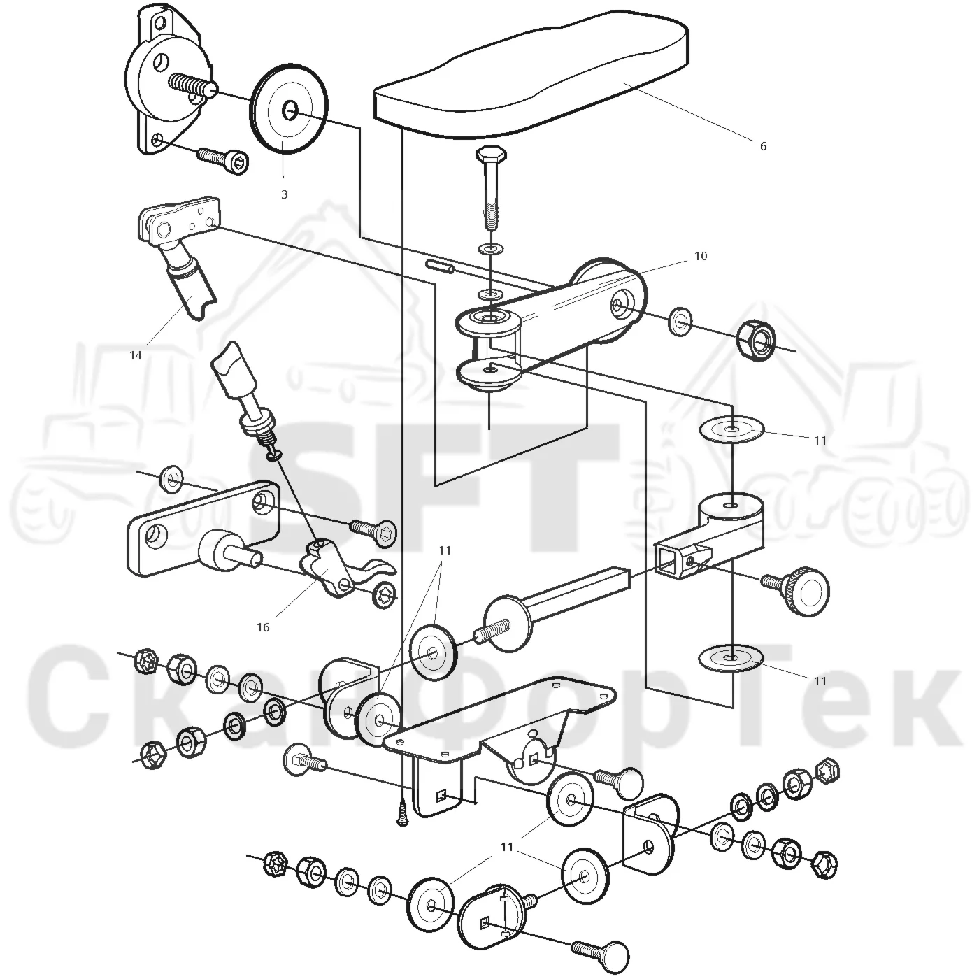 Схема: Valmet / Лесозаготовительные машины / Valmet 801 c / Valmet 801c Ch -11730 / Valmet 801c Ch -11730 / Каталог запасных частей / Кабина / Сиденья / Подлокотник Be-Ge запчасть