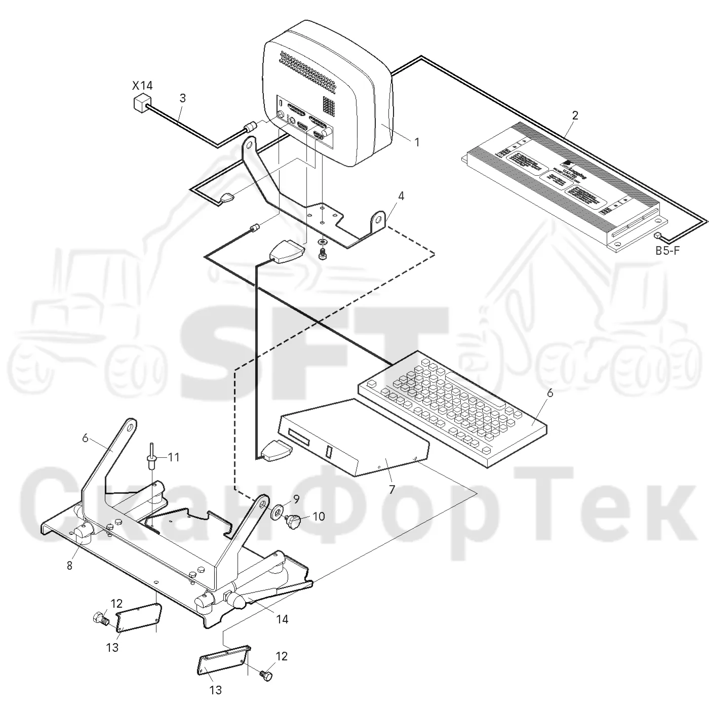 Схема: Valmet / Лесозаготовительные машины / Valmet 801 c / Valmet 801c Ch -11730 / Valmet 801c Ch -11730 / Каталог запасных частей / Система управления / Компьютеры / PC 6"