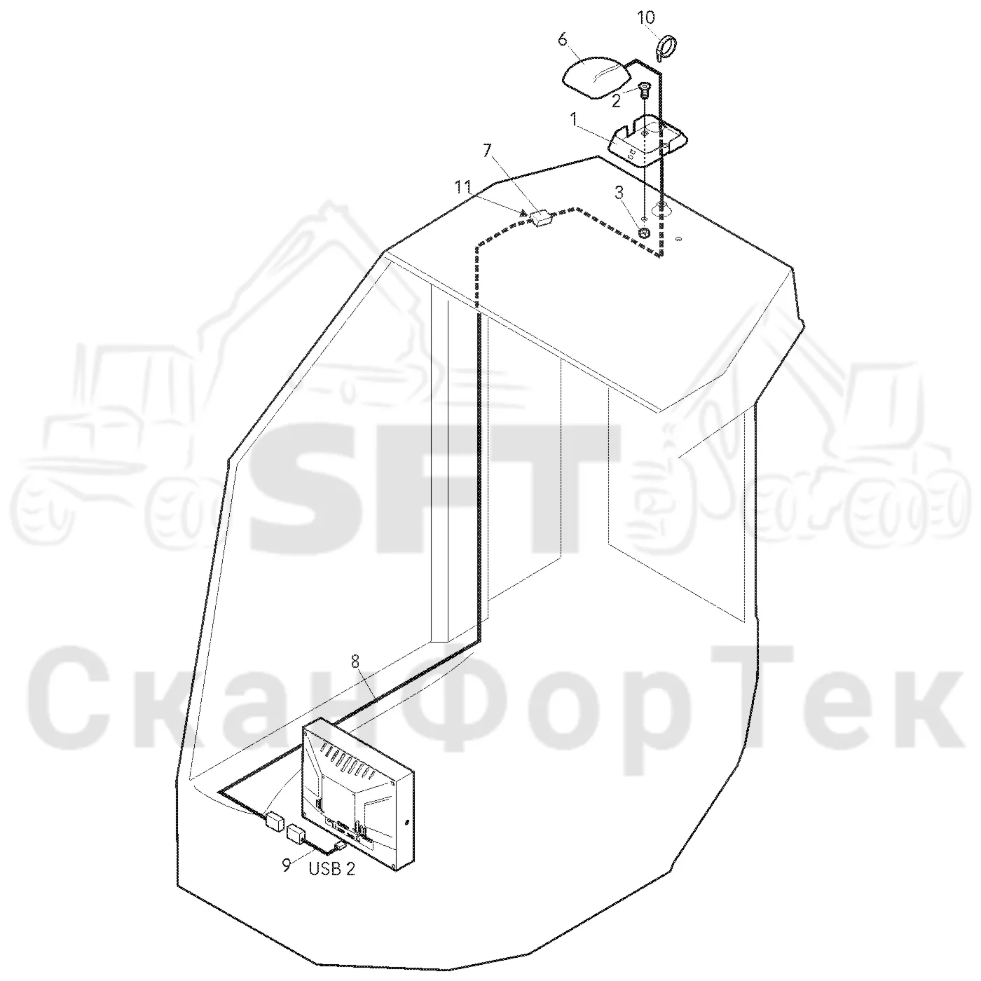 Схема: Valmet / Лесозаготовительные машины / Valmet 911.1 / Valmet 911.1 Ch 113011- / Valmet 911.1 Ch 113011- / Каталог запасных частей / Система управления / Компьютеры / GPS