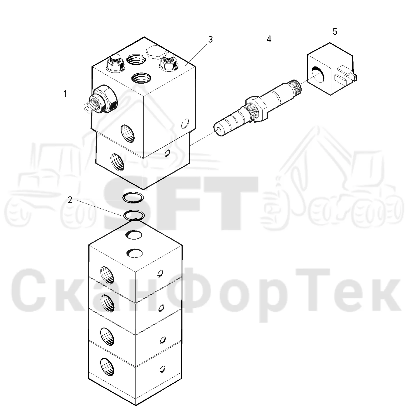 Схема: Valmet / Лесозаготовительные машины / Valmet 901.1 / Valmet 901.1 / Каталог запасных частей / Гидравлика / Клапан обслуживания / Запасные части клапана обслуживания