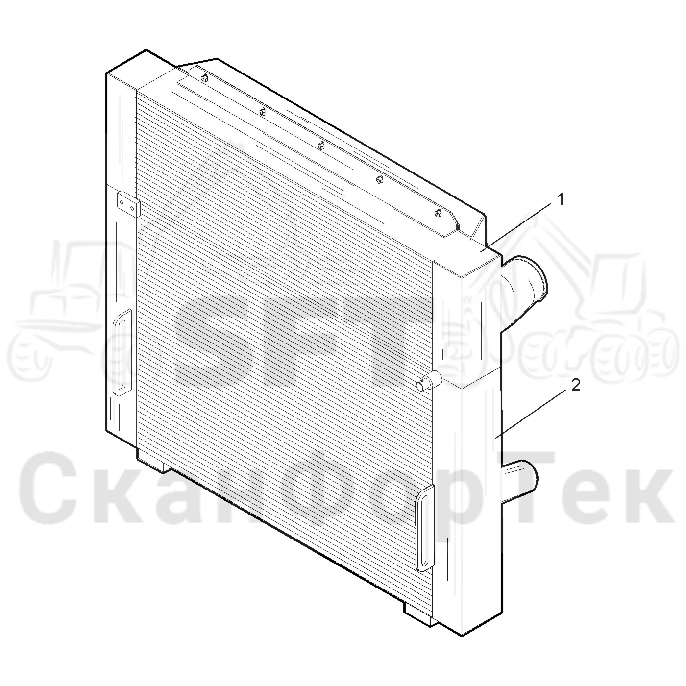 Схема: Valmet / Лесозаготовительные машины / Valmet 801 c / Valmet 801c Ch 11800- / Valmet 801c Ch 11800- / Каталог запасных частей / Двигатель / Система охлаждения / Запасные части холодильника