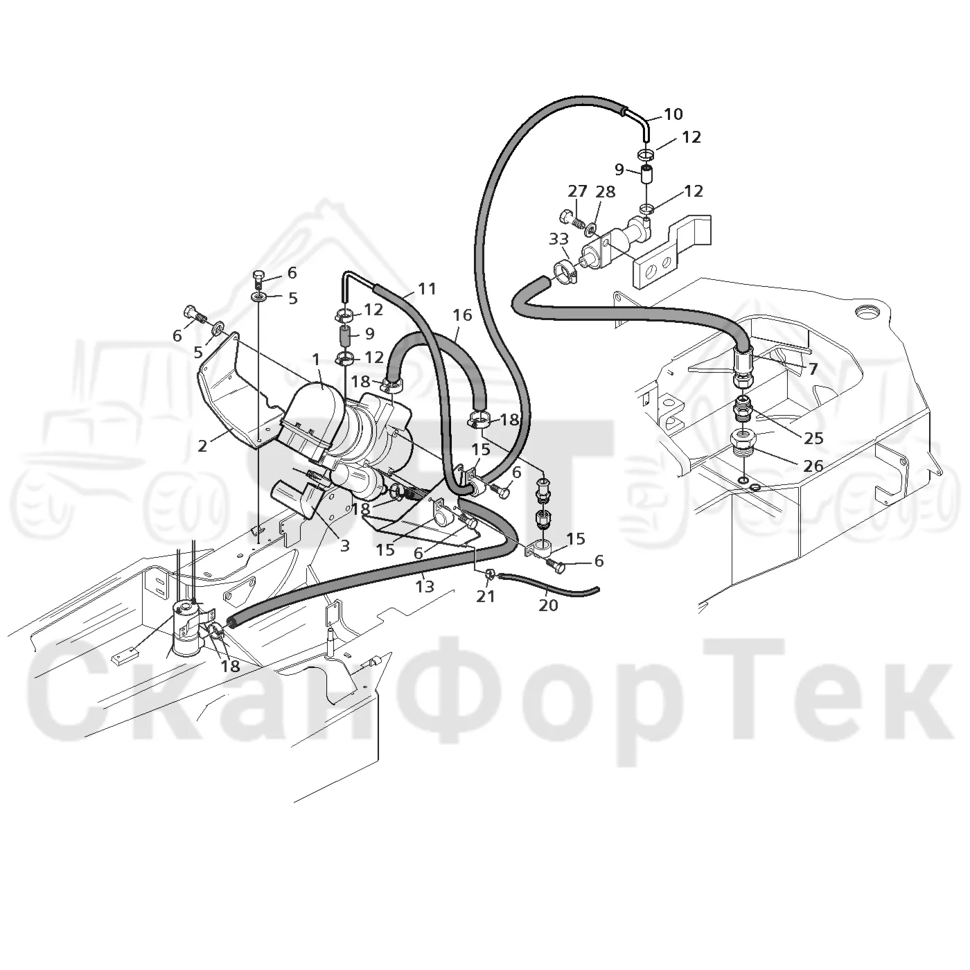 Схема: Valmet / Лесозаготовительные машины / Valmet 801 c / Valmet 801c Ch 11800- / Valmet 801c Ch 11800- / Каталог запасных частей / Двигатель / Подогреватель / Подогреватель Thermo 90 S