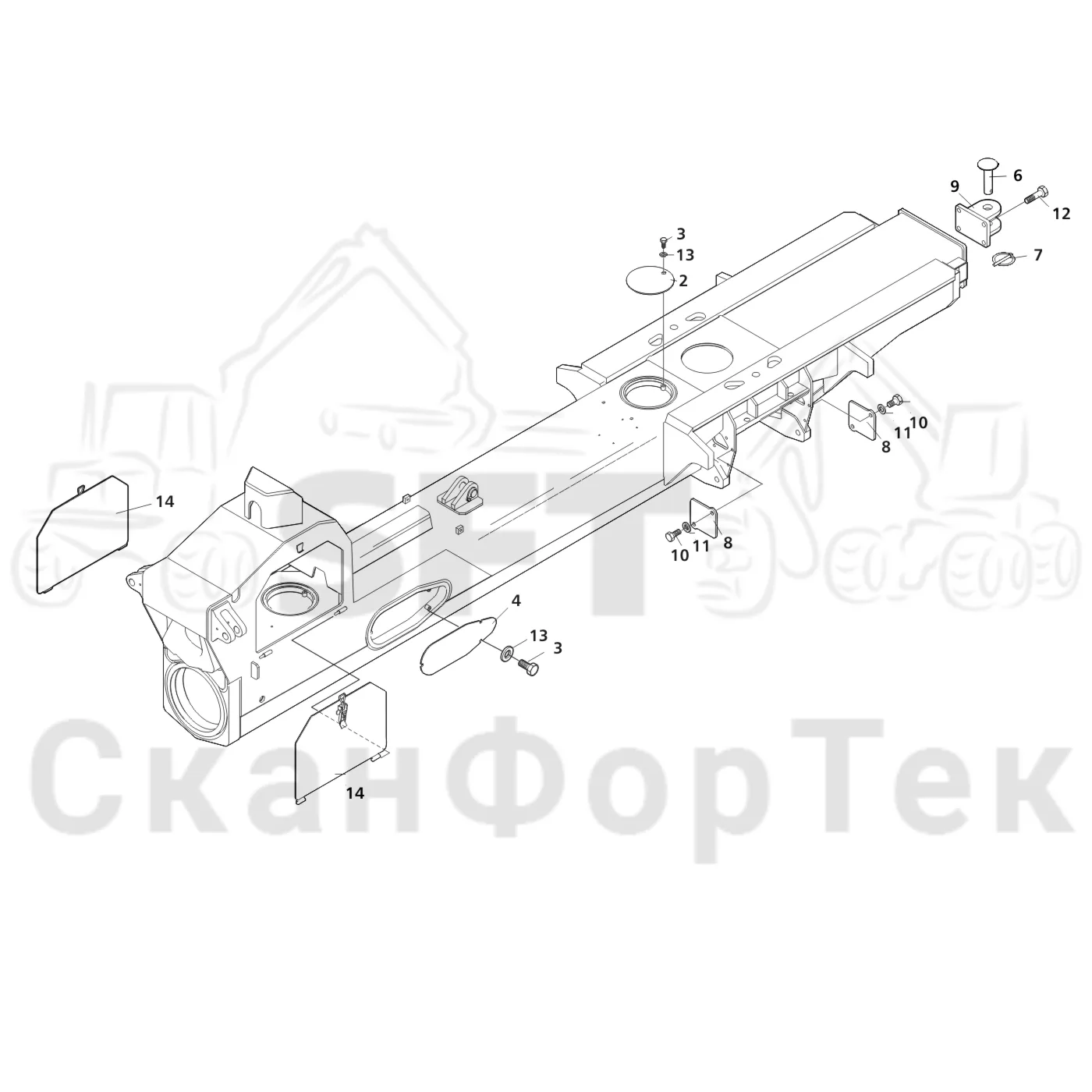 Схема: Valmet / Лесозаготовительные машины / Valmet 801 c / Valmet 801c Ch 11800- / Valmet 801c Ch 11800- / Каталог запасных частей / шасси / Рамы / ??????? Ramsat, ???????????? ??? ???????? ? ???????????? ????????.