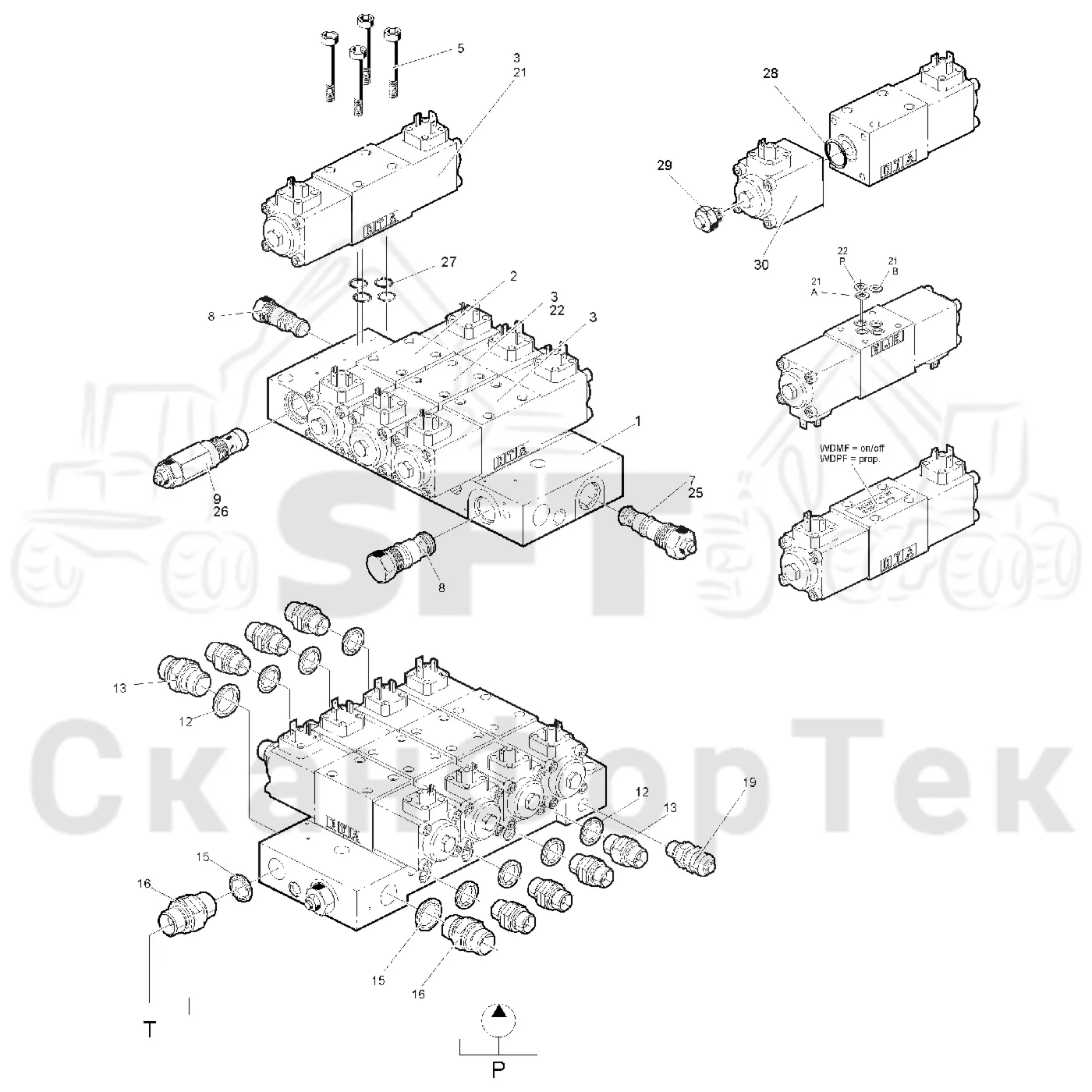 Схема: Valmet / Лесозаготовительные машины / Valmet 801 c / Valmet 801c Ch 11800- / Valmet 801c Ch 11800- / Каталог запасных частей / шасси / Запасные части поворотного устройства / Детали клапана