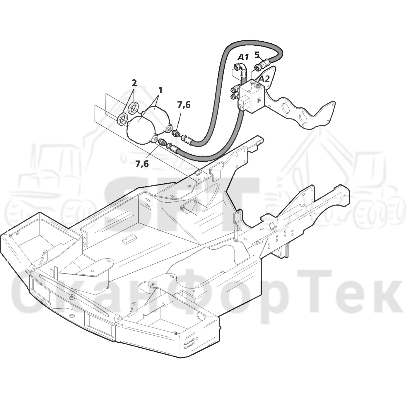 Схема: Valmet / Лесозаготовительные машины / Valmet 801 c / Valmet 801c Ch 11800- / Valmet 801c Ch 11800- / Каталог запасных частей / Тормоза / Тормозная система / Аккумуляторные батареи