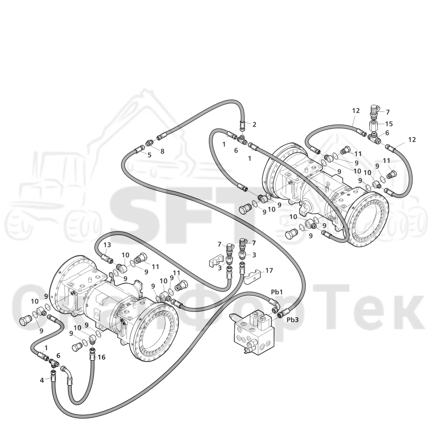 Схема: Valmet / Лесозаготовительные машины / Valmet 801 c / Valmet 801c Ch 11800- / Valmet 801c Ch 11800- / Каталог запасных частей / Тормоза / Тормозная система / Noiyii?iue oi?iic