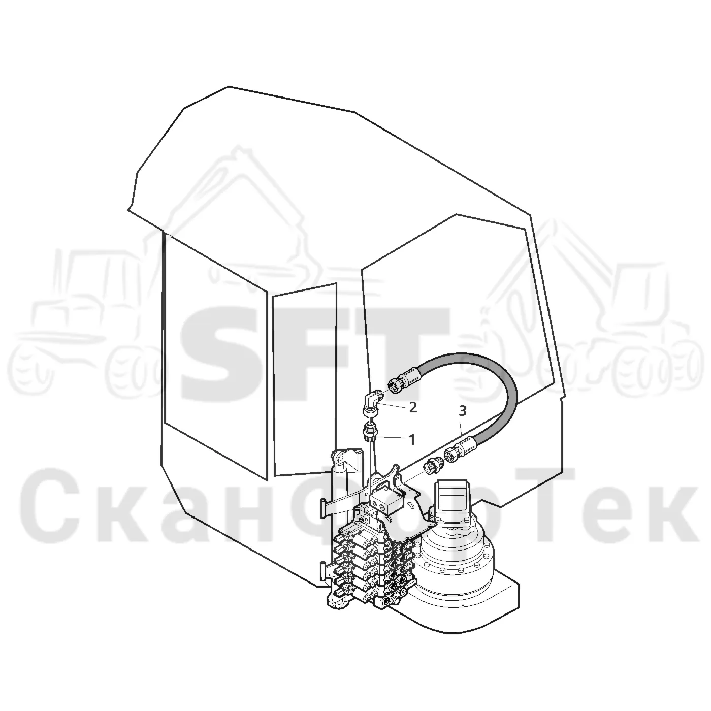 Схема: Valmet / Лесозаготовительные машины / Valmet 801 c / Valmet 801c Ch 11800- / Valmet 801c Ch 11800- / Каталог запасных частей / Подъемный кран / Поворотное демпфирование / Клапан