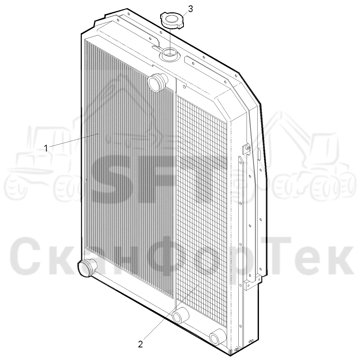 Схема: Valmet / Лесозаготовительные машины / Valmet 901.2 / Valmet 901.2 Ch. -211060 / Valmet 901.2 Ch. -211060 / Каталог запасных частей / Двигатель / Система охлаждения / Холодильник