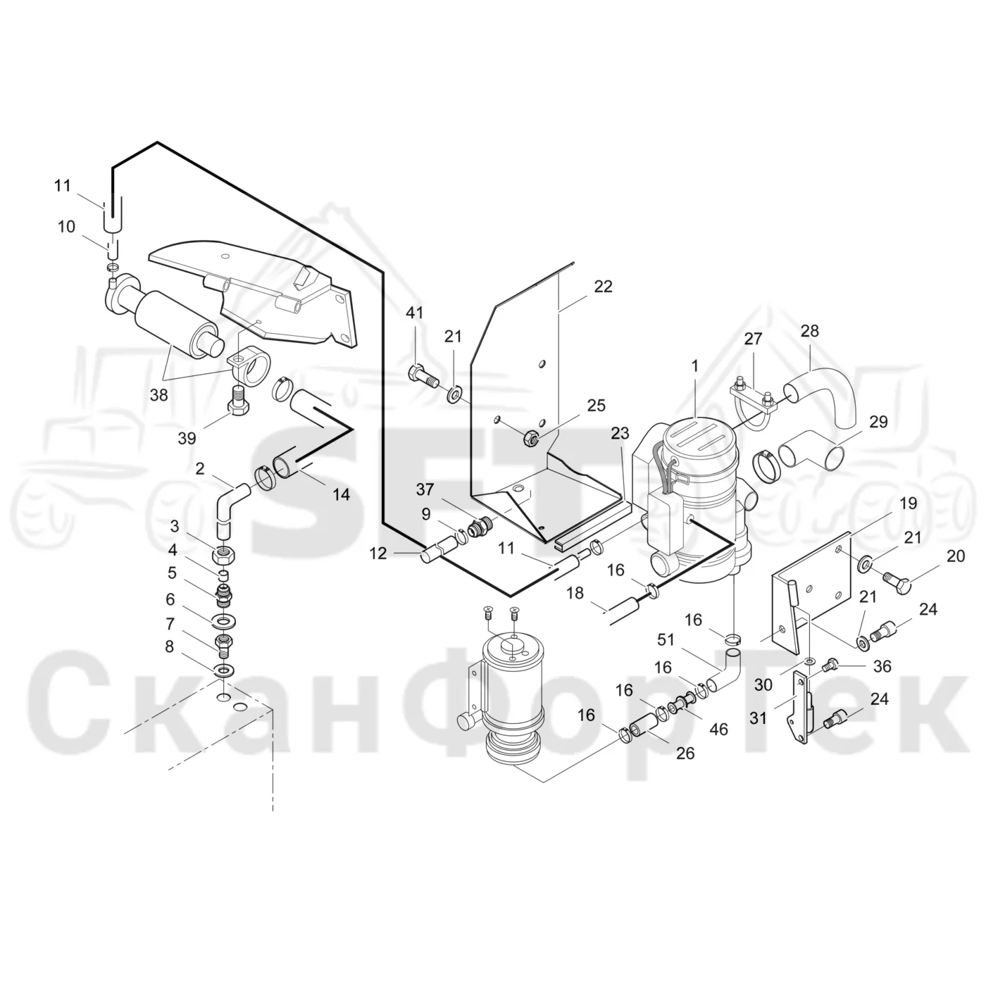 Схема: Valmet / Лесозаготовительные машины / Valmet 921 / Valmet 921 Ch 13271- / Valmet 921 Ch 13271- / Каталог запасных частей / Двигатель / Подогреватель / Подогреватель Thermo 90 S