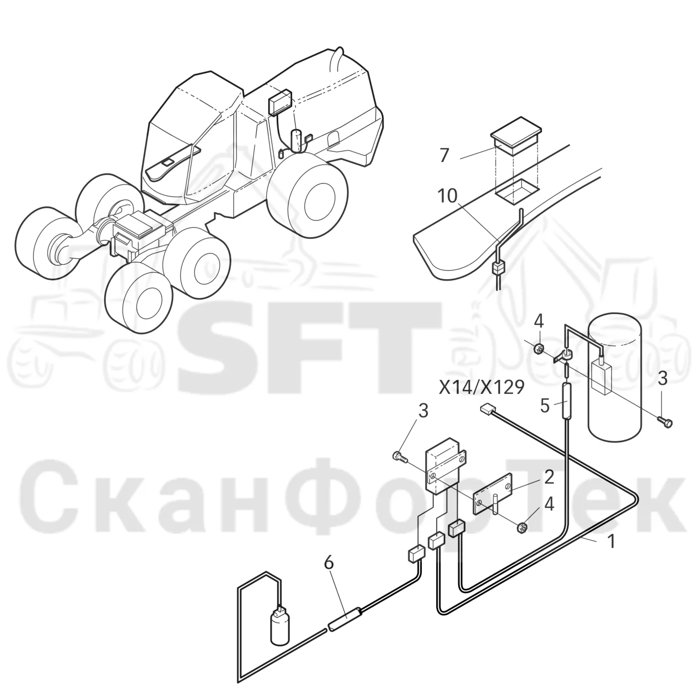 Схема: Valmet / Лесозаготовительные машины / Valmet 911.1 / Valmet 911.1 Ch -113010 / Valmet 911.1 Ch. -113010 / Каталог запасных частей / Двигатель / Подогреватель / Электрический набор Thermo 90 S