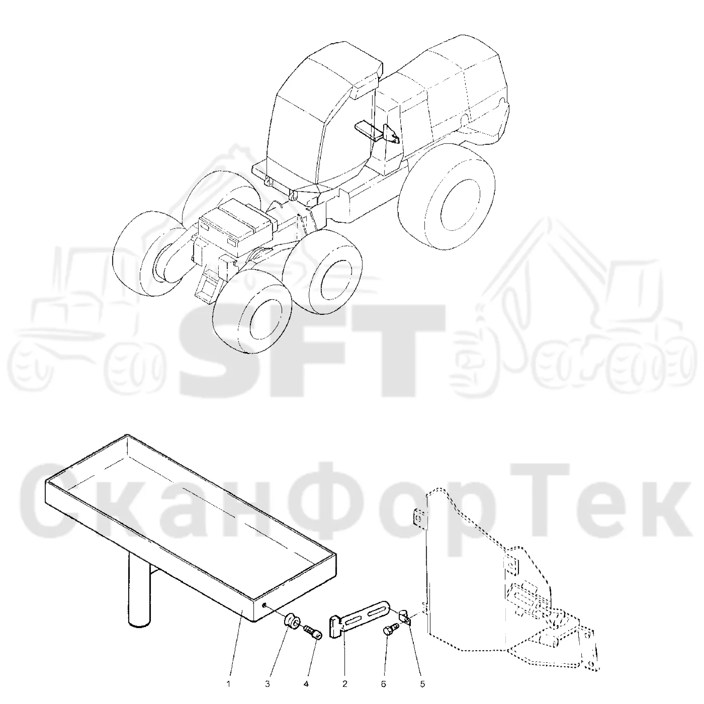Схема: Valmet / Форвардер / Valmet 840.1 / Valmet 840.1 / Каталог запасных частей / Оборудование захвата / Захват / Valmet 901.2 Ch. -211060 / Каталог запасных частей / шасси / Инструмент. Корчевка пней / Держатель коробки с инструментом