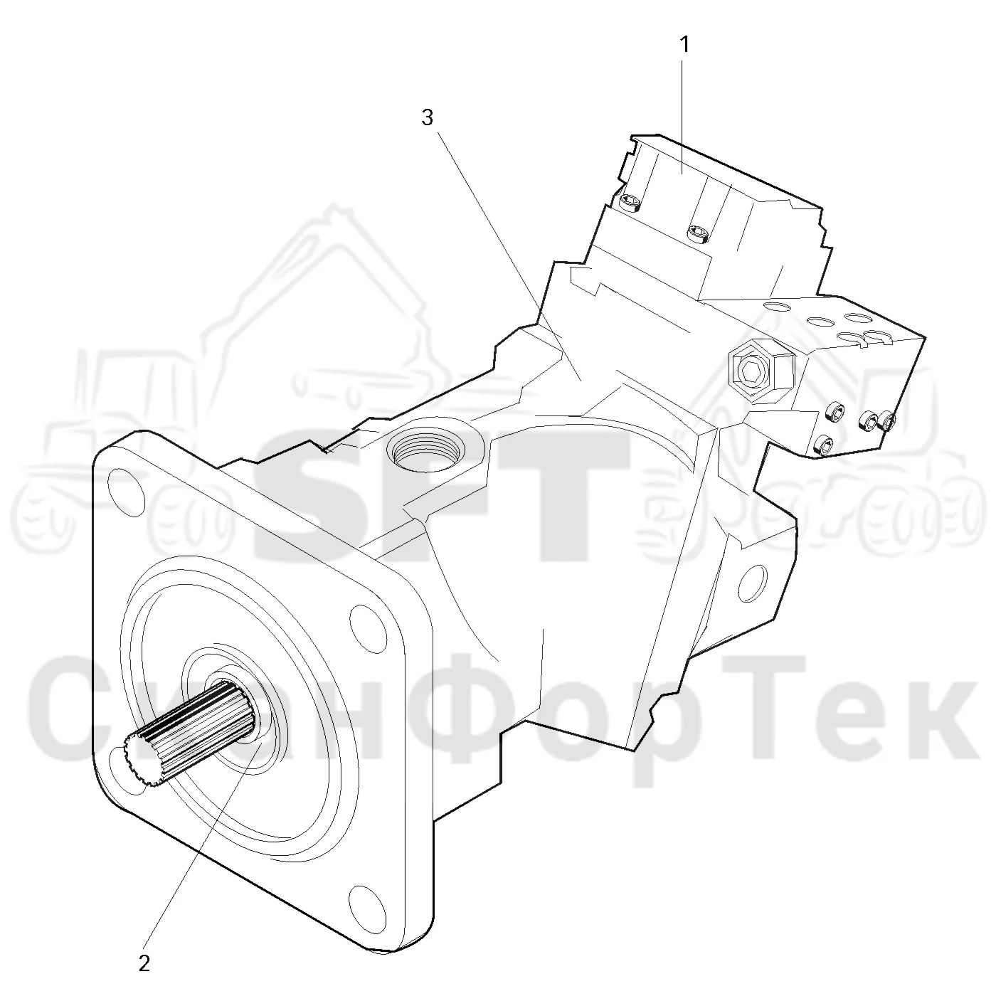 Схема: Valmet / Лесозаготовительные машины / Valmet 901.2 / Valmet 901.2 Ch. -211060 / Valmet 901.2 Ch. -211060 / Каталог запасных частей / Коробка передач / Гидростат / Гидростатический двигатель