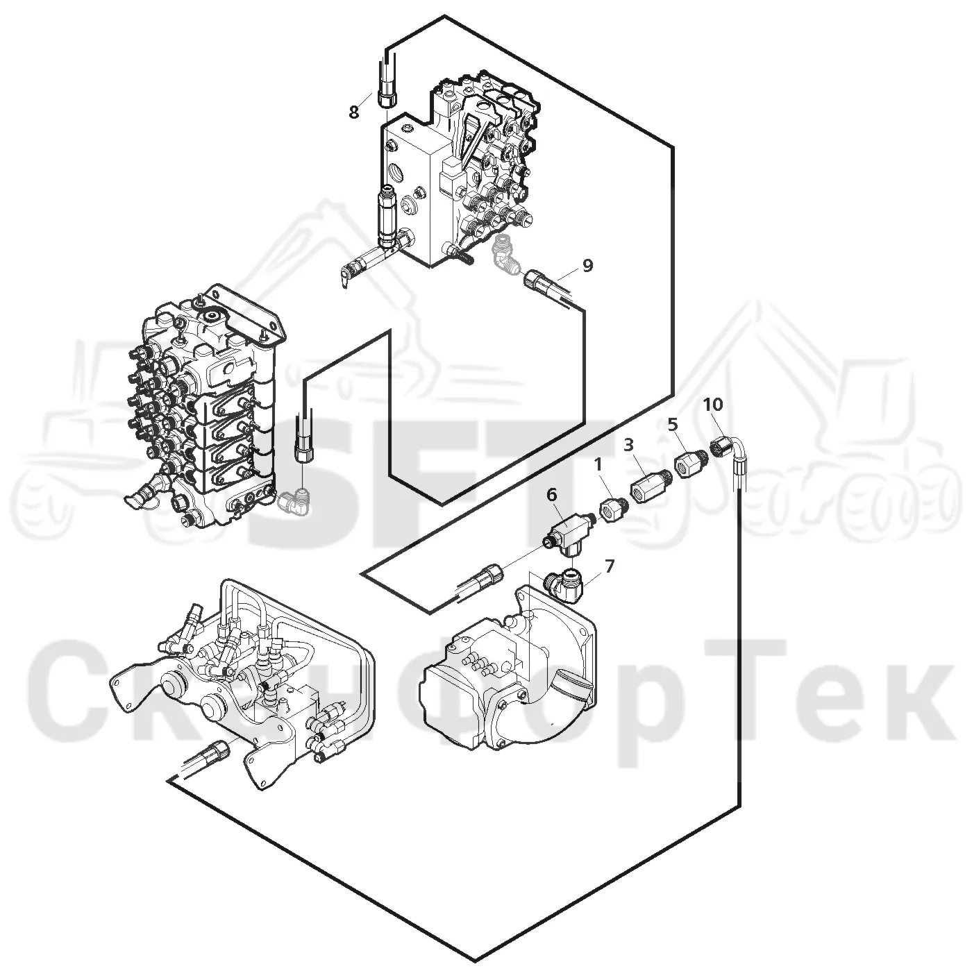 Схема: Valmet / Лесозаготовительные машины / Valmet 901.2 / Valmet 901.2 Ch. -211060 / Valmet 901.2 Ch. -211060 / Каталог запасных частей / Гидравлика / Гидравлические насосы / Сигнал LS линии гидравлики