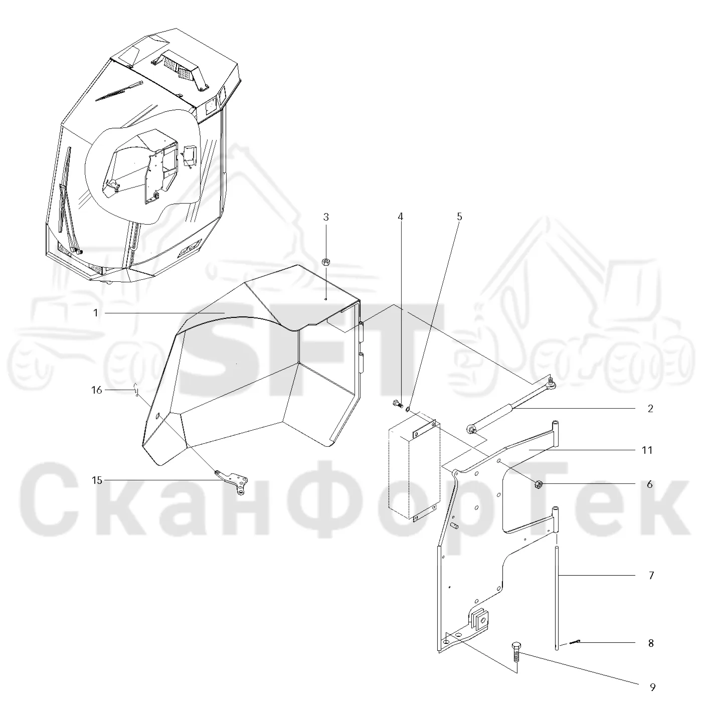 Схема: Valmet / Форвардер / Valmet 860.1 / Valmet 860.1 Ch. -115420 / Valmet 860.1 Ch. -115420 / Каталог запасных частей / Оборудование захвата / Захват / Valmet 901.2 Ch. -211060 / Каталог запасных частей / Гидравлика / Капот, узел клапана / Капот, узел клапана