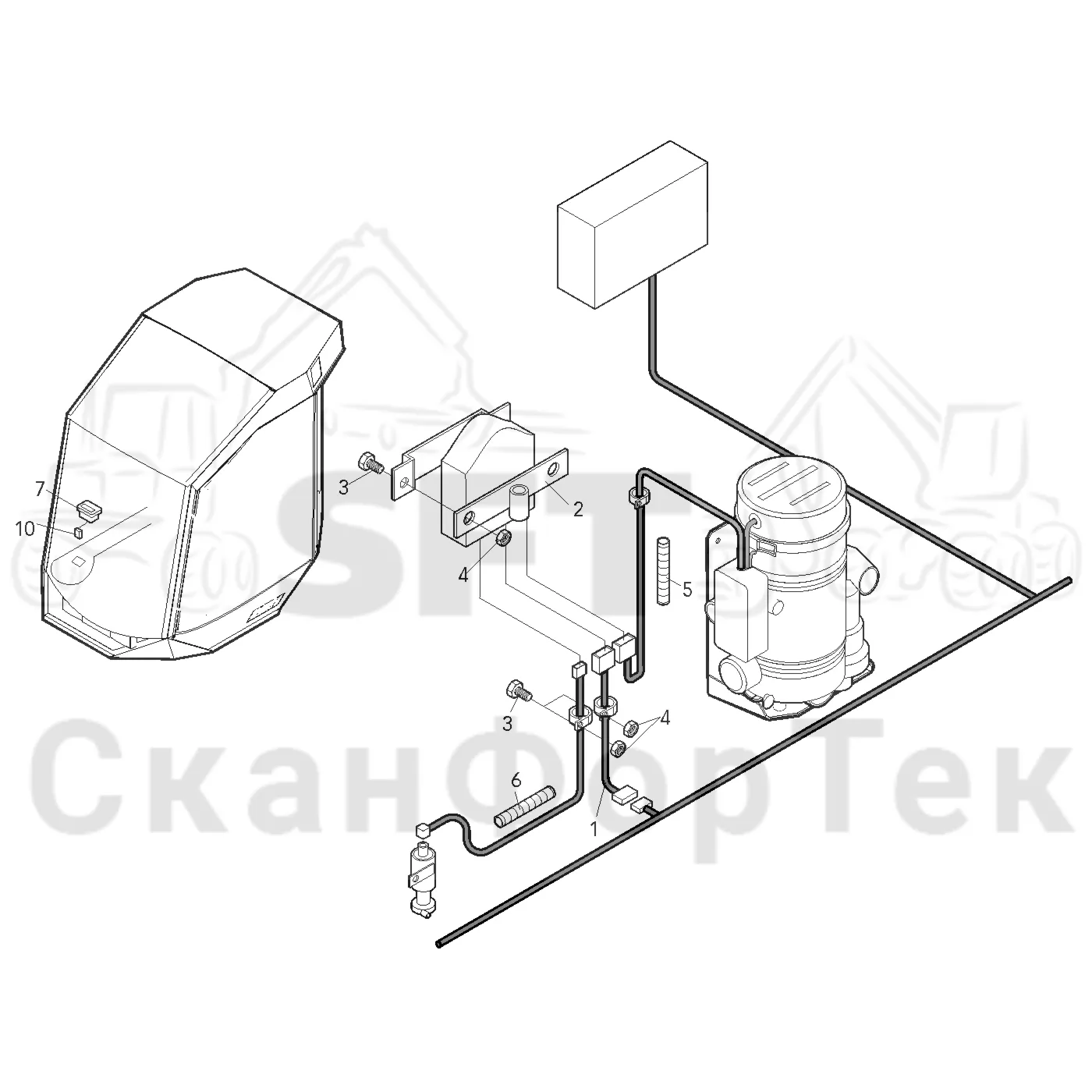 Схема: Valmet / Лесозаготовительные машины / Valmet 911.3 / Valmet 911.3 Ch - 311370 / Valmet 911.3 Ch - 311370 / Каталог запасных частей / Двигатель / Двигатель -311755 / Подогреватель / Электрический набор Thermo 90 S