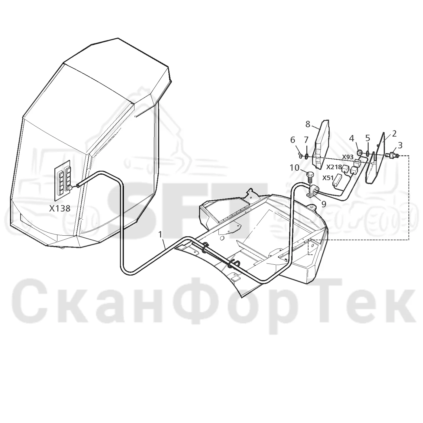 Схема: Valmet / Лесозаготовительные машины / Valmet 901.3 / Valmet 901.3 Ch -311190 / Valmet 901.3 Ch -311190 / Каталог запасных частей / Коробка передач / Гидростат / Блок компьютера
